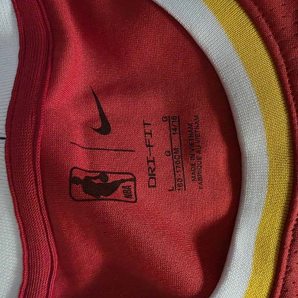 Red and Yellow Atlanta Basketball Jersey - Picture 3 of 3